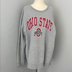 Gray Crewneck Sweatshirt with Red Logo Ohio State